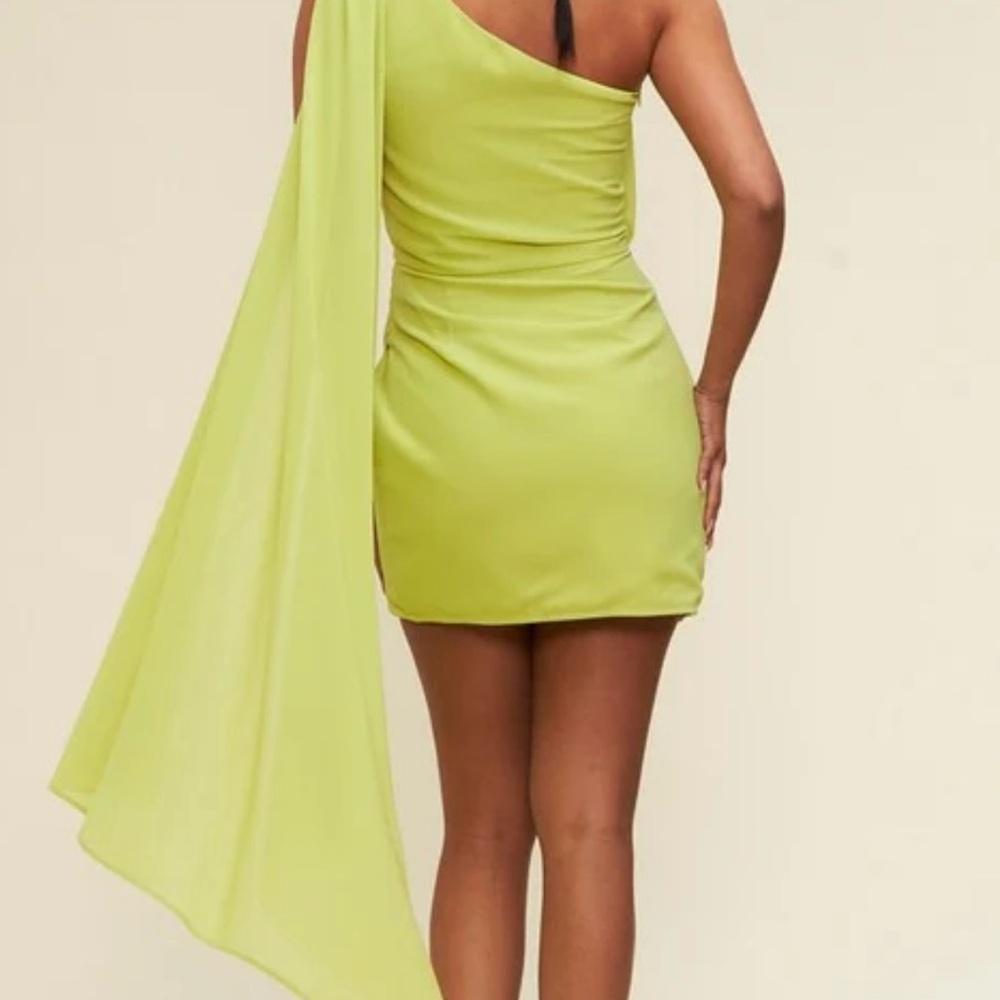 Citron one shoulder dress - Picture 5 of 6